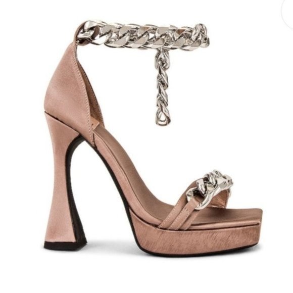 Jeffrey Campbell Silverlake Platform Heel in Taupe Satin Silver - Picture 3 of 13